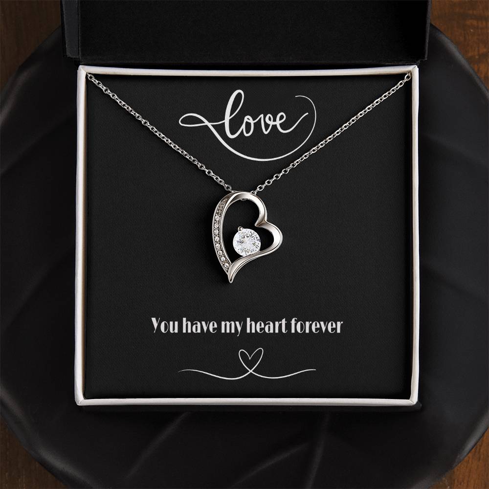 Forever Love Necklace with Polished Heart Pendant
