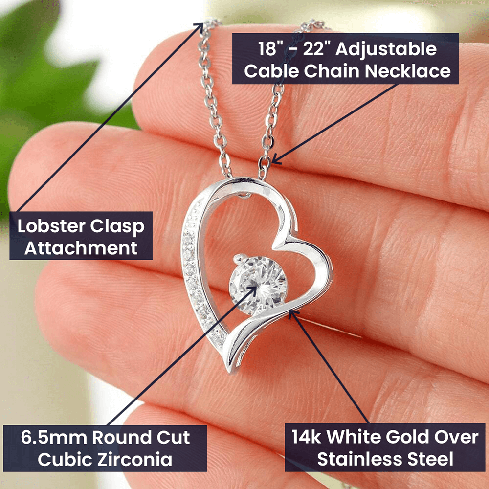 Forever Love Necklace with Polished Heart Pendant