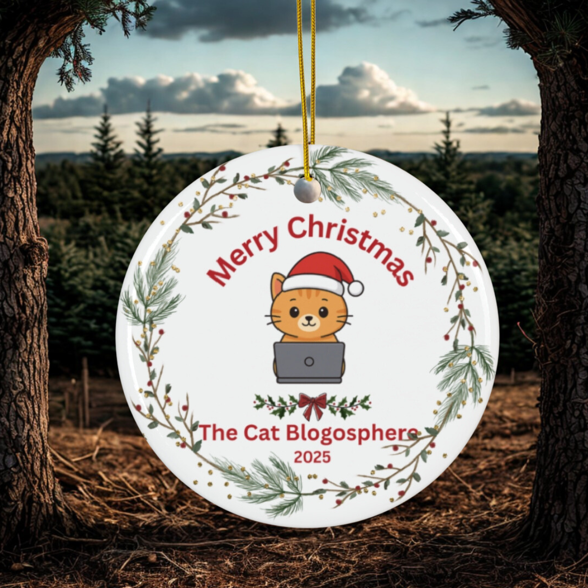 Cat Blogosphere Christmas Ornament - Limited Edition 2025 Festive Design