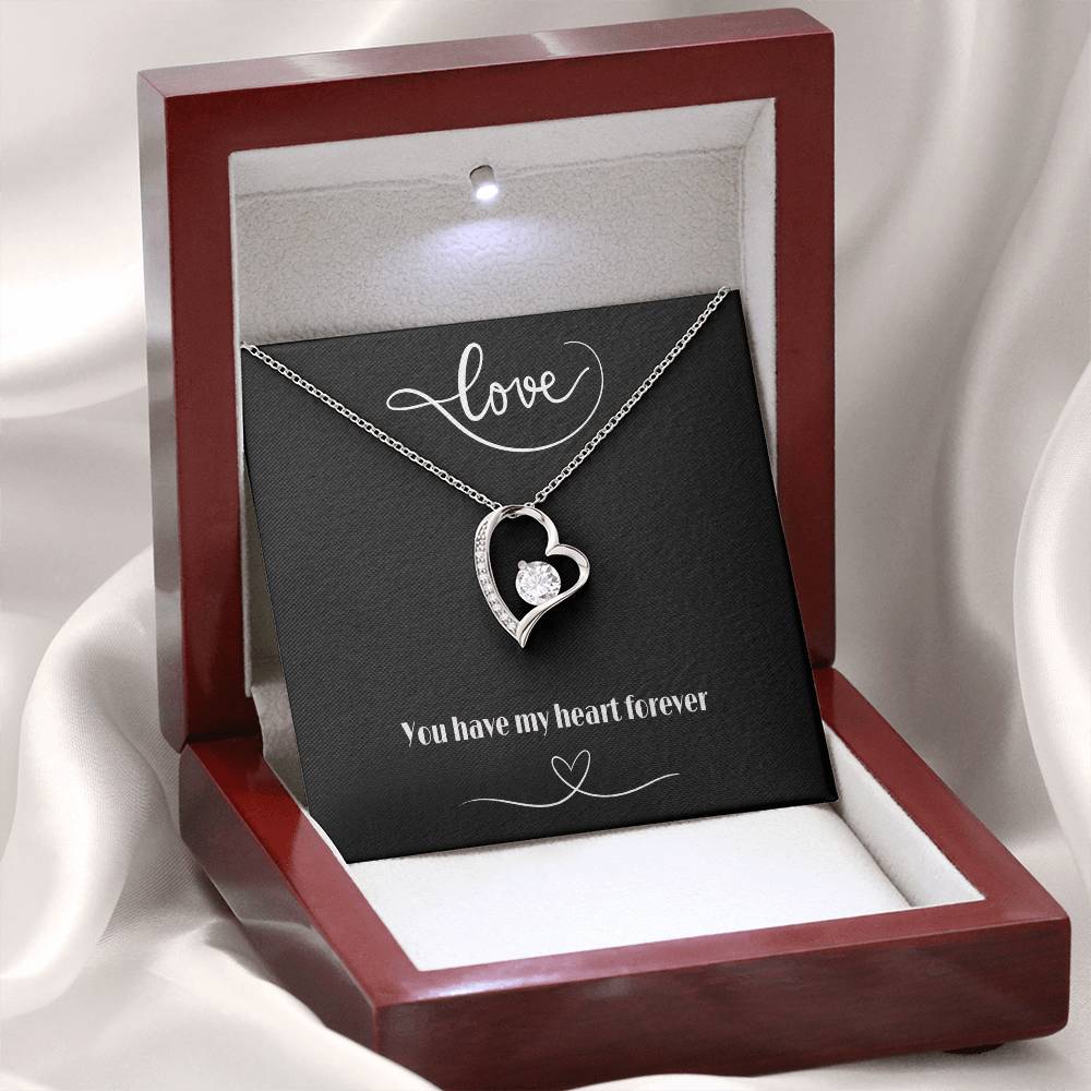 Forever Love Necklace with Polished Heart Pendant