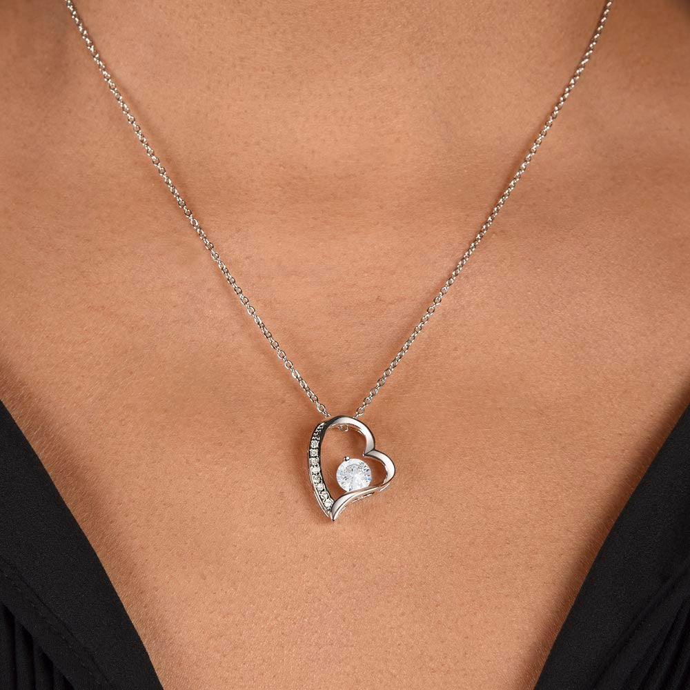 Forever Love Necklace with Polished Heart Pendant