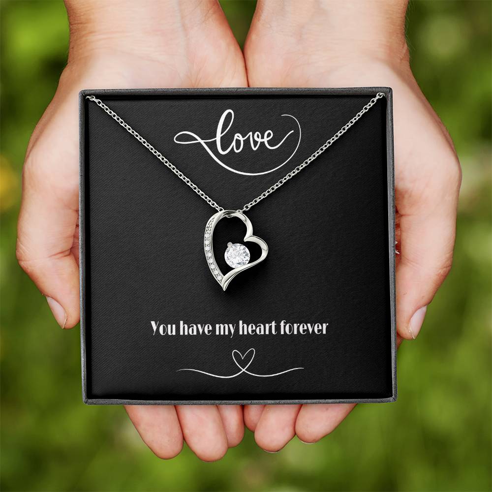Forever Love Necklace with Polished Heart Pendant