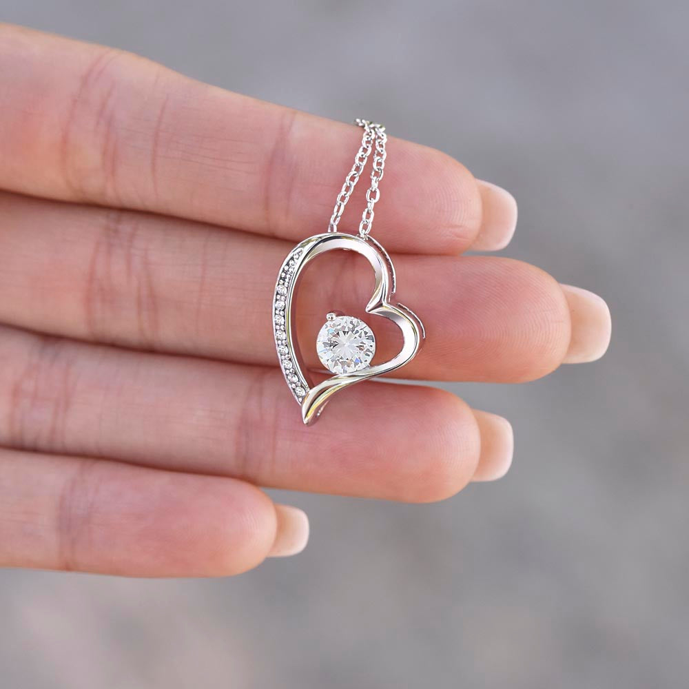 Forever Love Necklace with Polished Heart Pendant
