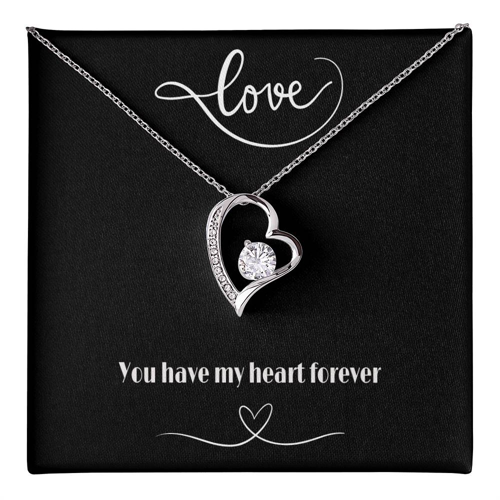Forever Love Necklace with Polished Heart Pendant