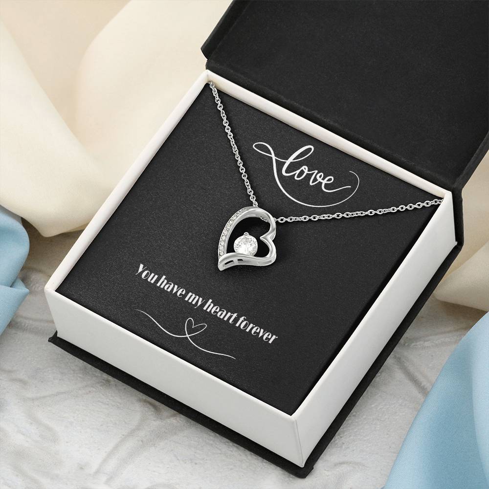Forever Love Necklace with Polished Heart Pendant
