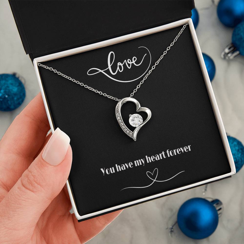 Forever Love Necklace with Polished Heart Pendant