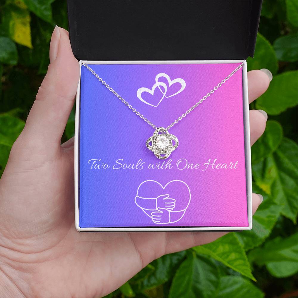 Love Knot Necklace with Cubic Zirconia Crystals