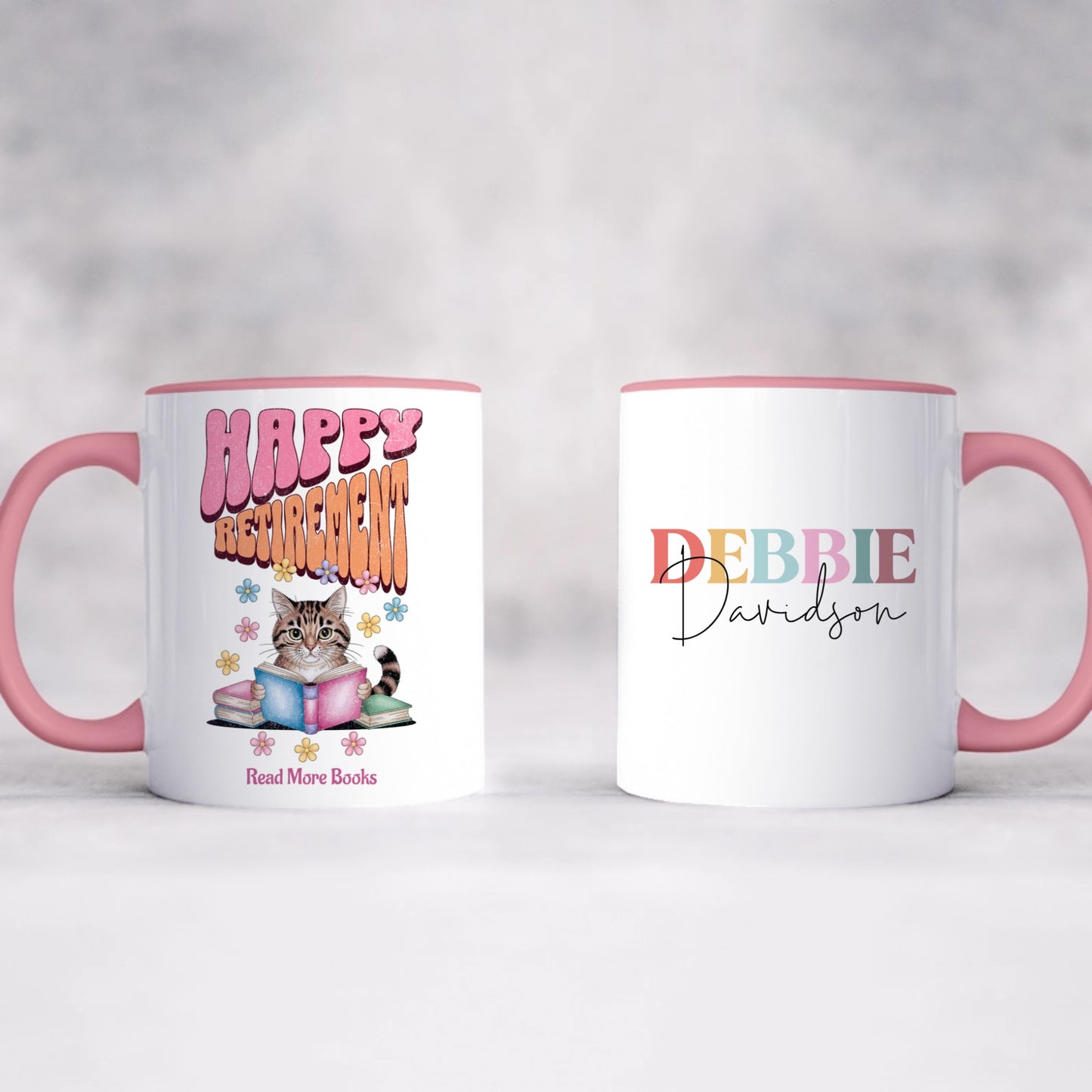 Happy Retirement Mug Personalized with Name on One Side