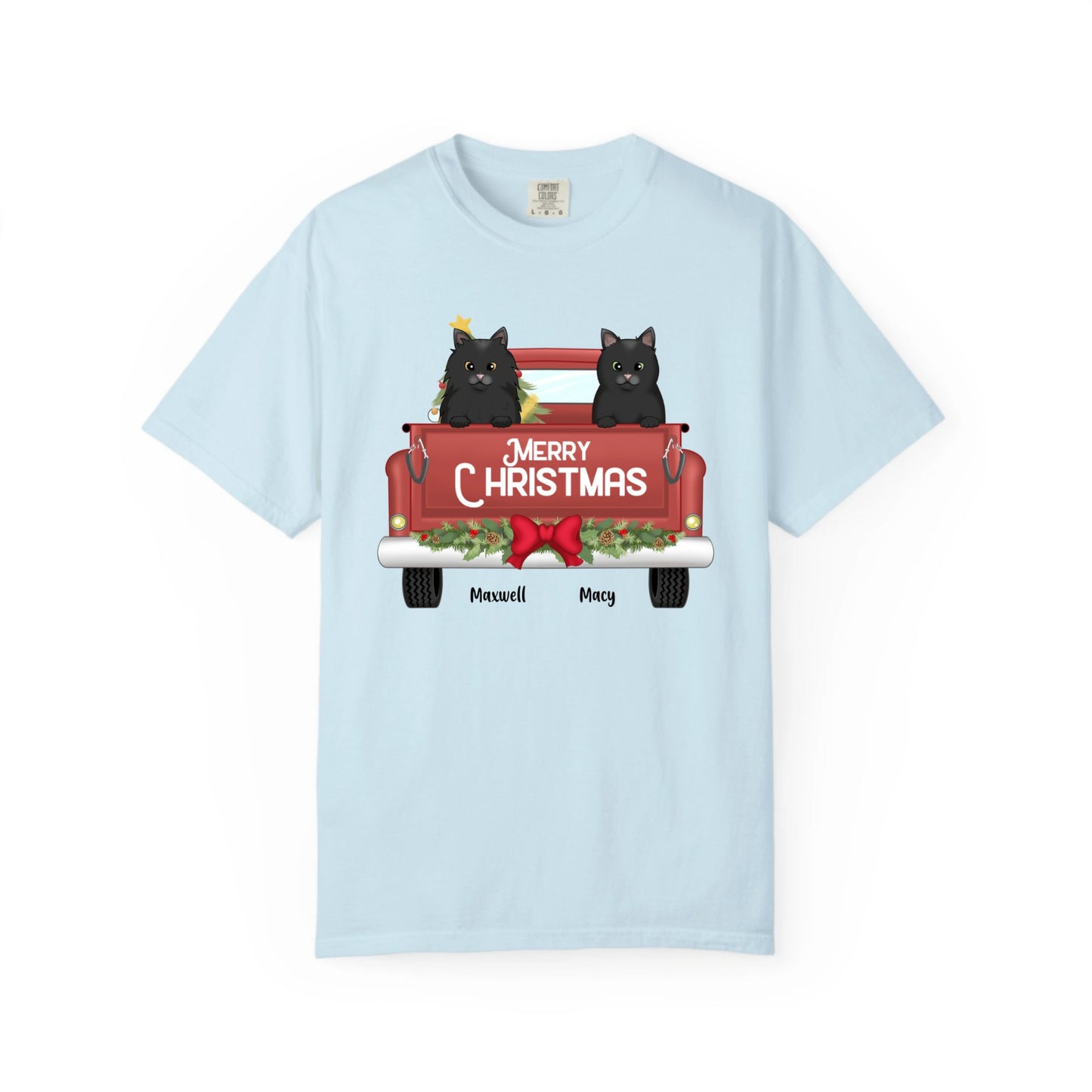 Fun Merry Christmas T-Shirt Featuring Your Beloved Cats or Dogs