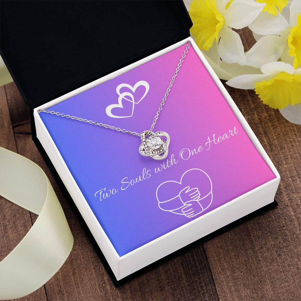 Love Knot Necklace with Cubic Zirconia Crystals