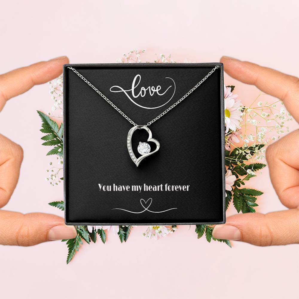 Forever Love Necklace with Polished Heart Pendant