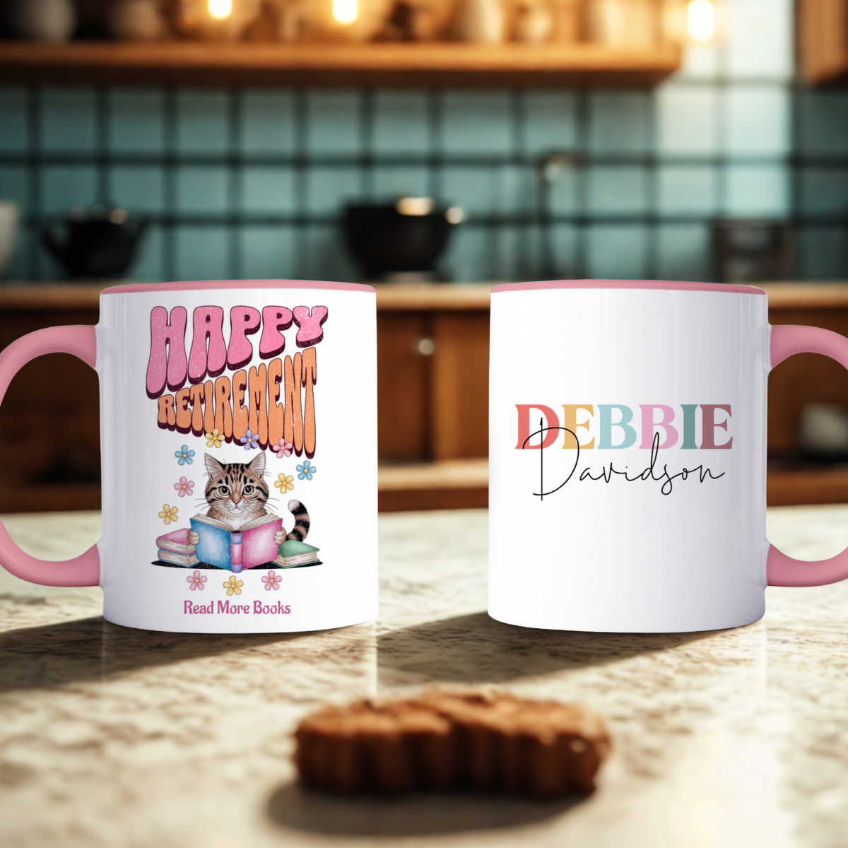 Happy Retirement Mug Personalized with Name on One Side