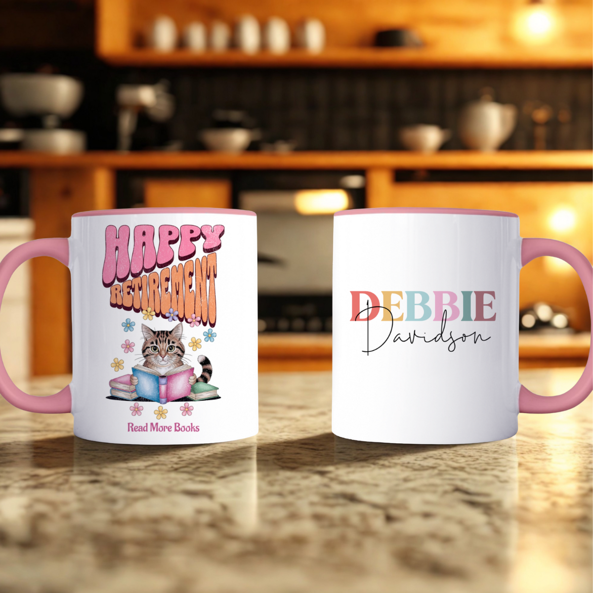 Happy Retirement Mug Personalized with Name on One Side