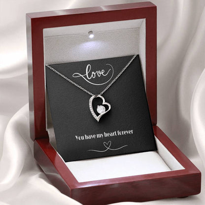 Forever Love Necklace with Polished Heart Pendant