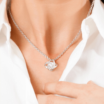 Love Knot Necklace with Cubic Zirconia Crystals