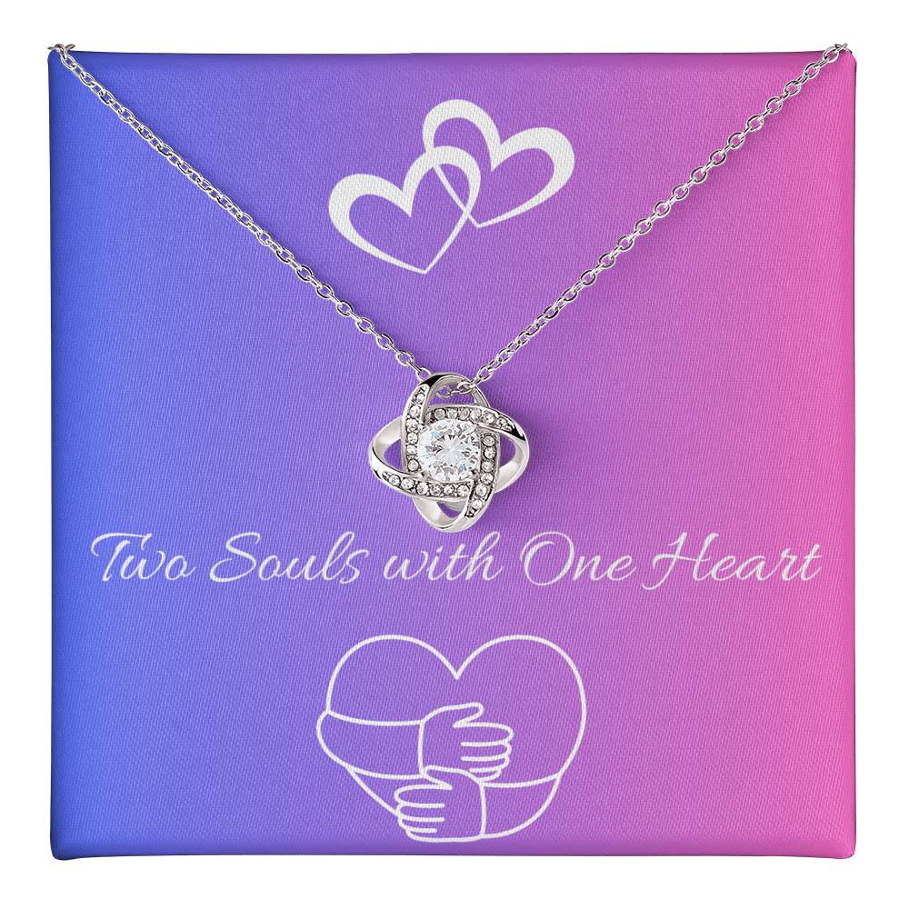 Love Knot Necklace with Cubic Zirconia Crystals