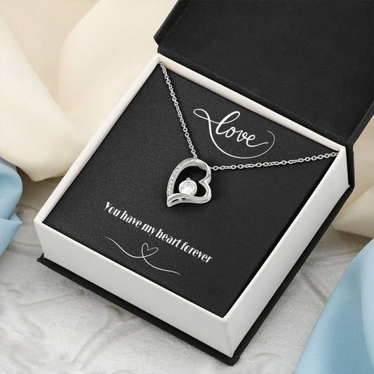 Forever Love Necklace with Polished Heart Pendant