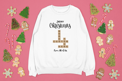 Fun Custom Crossword Christmas Sweatshirt for Unique Holiday Style
