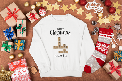Fun Custom Crossword Christmas Sweatshirt for Unique Holiday Style