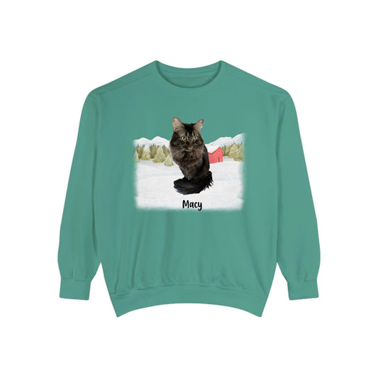 Merry Christmas Pet Sweatshirt with Custom Photo and Name - Perfect Holiday Gift