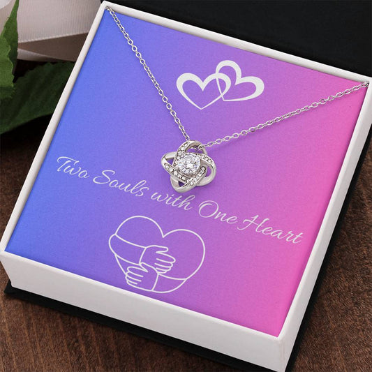 Love Knot Necklace with Cubic Zirconia Crystals