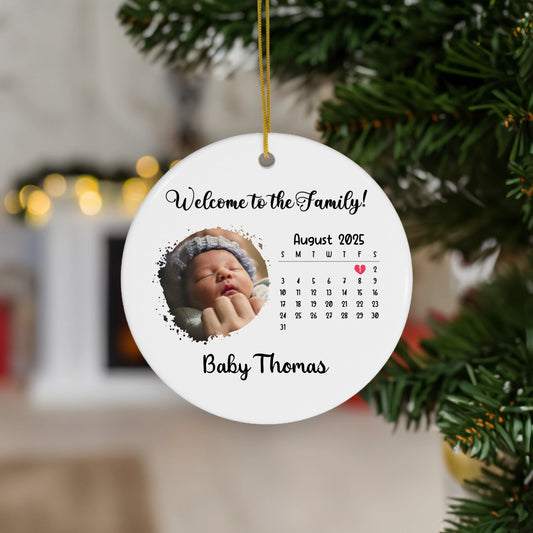 Custom Birth Announcement Ornament Photo Keepsake