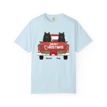 Fun Merry Christmas T-Shirt Featuring Your Beloved Cats or Dogs